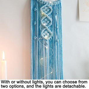 Bohemian Moon Dream Catcher With Light or Without Light,Tassel Macrame Dreamcatcher Gifts for Girl,Wall Hanging Home Decor acacuss