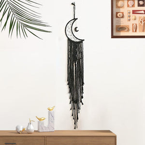 Bohemian Moon Dream Catcher With Light or Without Light,Tassel Macrame Dreamcatcher Gifts for Girl,Wall Hanging Home Decor acacuss
