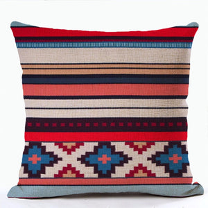 Bohemian Patterns Linen Cushions Case Multicolors Abstract Ethnic Geometry Print Decorative Pillows Case Living Room Sofa Pillow acacuss