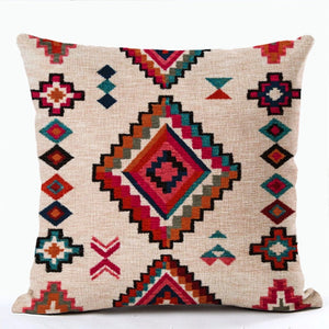 Bohemian Patterns Linen Cushions Case Multicolors Abstract Ethnic Geometry Print Decorative Pillows Case Living Room Sofa Pillow acacuss