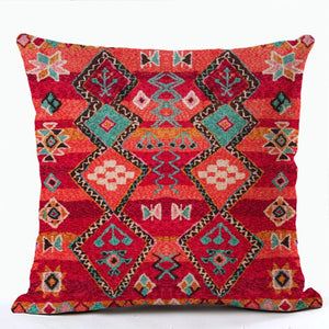 Bohemian Patterns Linen Cushions Case Multicolors Abstract Ethnic Geometry Print Decorative Pillows Case Living Room Sofa Pillow acacuss