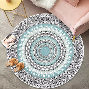 Bohemian Style Round Carpet Decoration Home Large Size Bedroom Rugs Fluffy Soft Carpet for Living Rooms Short Plush Floor Mats acacuss