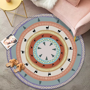 Bohemian Style Round Carpet Decoration Home Large Size Bedroom Rugs Fluffy Soft Carpet for Living Rooms Short Plush Floor Mats acacuss