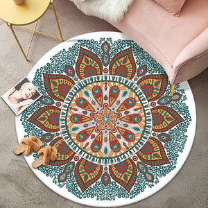 Bohemian Style Round Carpet Decoration Home Large Size Bedroom Rugs Fluffy Soft Carpet for Living Rooms Short Plush Floor Mats acacuss