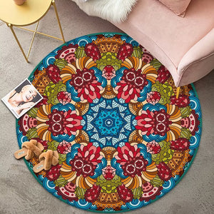 Bohemian Style Round Carpet Decoration Home Large Size Bedroom Rugs Fluffy Soft Carpet for Living Rooms Short Plush Floor Mats acacuss
