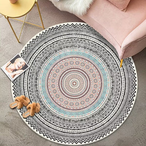 Bohemian Style Round Carpet Decoration Home Large Size Bedroom Rugs Fluffy Soft Carpet for Living Rooms Short Plush Floor Mats acacuss