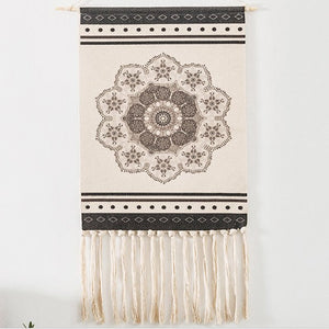Bohemian Tapestry Macrame Wall Hangings Home Decor Cotton Linen Tassel Handmade Woven Geometric Canvas Art Background Tapestries acacuss