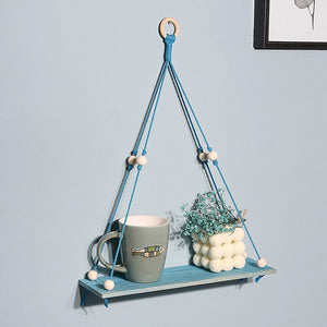 Bohemian Wall Decoration Shelf Hand-woven Tapestry Storage Rack Home Living Room Decoration acacuss