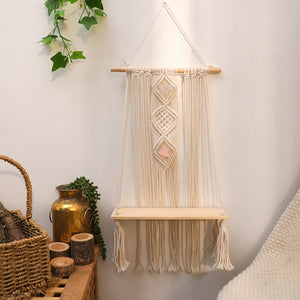 Bohemian Wall Decoration Shelf Hand-woven Tapestry Storage Rack Home Living Room Decoration acacuss