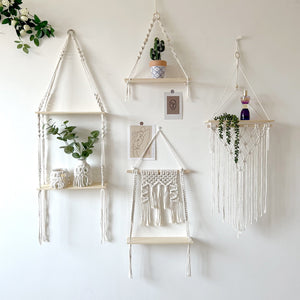 Bohemian Wall Decoration Shelf Hand-woven Tapestry Storage Rack Home Living Room Decoration acacuss