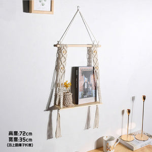 Bohemian Wall Decoration Shelf Hand-woven Tapestry Storage Rack Home Living Room Decoration acacuss