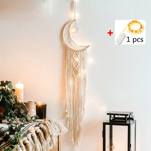 Boho Moon Star Dream Catcher White Large Dreamcatchers For Wedding Decoration Home Decor Girls Kids Nursery Room Decoration Gift acacuss