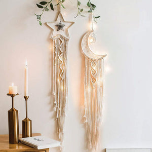Boho Moon Star Dream Catcher White Large Dreamcatchers For Wedding Decoration Home Decor Girls Kids Nursery Room Decoration Gift acacuss