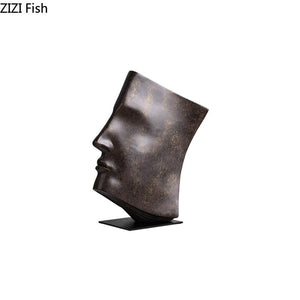 Book Face Figures Sculpture Abstract Art Resin Crafts Desk Decoration Ornaments Character Statue Artwork Modern Home Decor acacuss