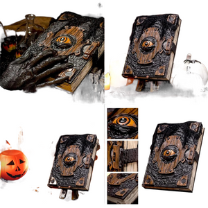 Book Of The Damned Halloween Decor Prank Decoration Magic Book Handmade Black Spellbook Spooky Seasonal Prop Art Book Of Eyes acacuss