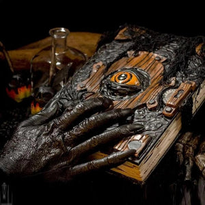 Book Of The Damned Halloween Decor Prank Decoration Magic Book Handmade Black Spellbook Spooky Seasonal Prop Art Book Of Eyes acacuss