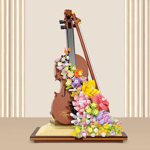 Bouquet Orchid Block Flower Chrysanthemum Flower Potted Building Blocks FIT for Home Decoration Romantic Kit Toy Girl Gift acacuss