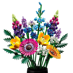 Bouquet Orchid Block Flower Chrysanthemum Flower Potted Building Blocks FIT for Home Decoration Romantic Kit Toy Girl Gift acacuss