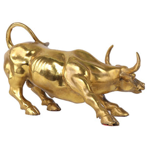 Brass Bull Wall Street Cattle Sculpture Copper Cow Statue Mascot Ornament Office Decoration Exquisite Crafts Business Gift acacuss
