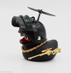 Broken Wind Rubber Duck Motor Accessories Yellow Duck with Helmet Auto Car Accessories Duck In The Car Car Interior Decoration acacuss