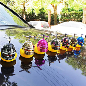 Broken Wind Rubber Duck Motor Accessories Yellow Duck with Helmet Auto Car Accessories Duck In The Car Car Interior Decoration acacuss