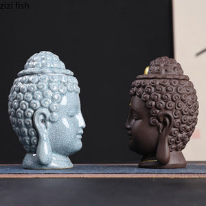 Buddha Ceramic Tea Jar Tea Caddy Storage Tank Sealed Tank Tea Container Candy Jar Food Organizer Tea Box Storage Box Tea Can acacuss