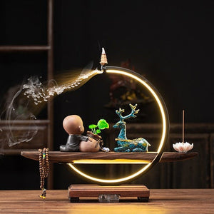 Buddha Home Decoration Elk Waterfall Backflow Incense Burner acacuss