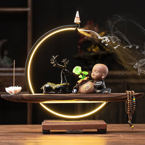 Buddha Home Decoration Elk Waterfall Backflow Incense Burner acacuss