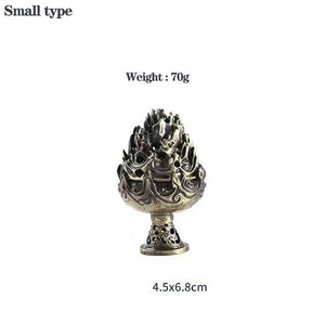 Buddhist Sense Brass Alloy Cone Incense Burner Bronze Censer Tea Ceremony Antique Ornament Home Decoration Traditional Thurible acacuss