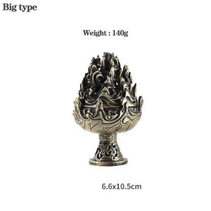 Buddhist Sense Brass Alloy Cone Incense Burner Bronze Censer Tea Ceremony Antique Ornament Home Decoration Traditional Thurible acacuss