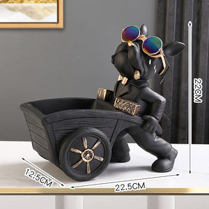 Builder Cool French Bulldog Butler Resin Dog Statue Decoration Sculpture Decor Home Ornament Animal Figurines Nordic Home Decor acacuss