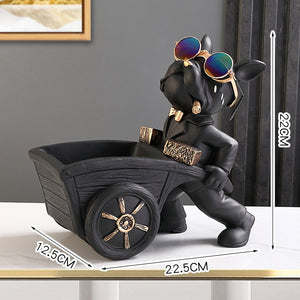 Builder Cool French Bulldog Butler Resin Dog Statue Decoration Sculpture Decor Home Ornament Animal Figurines Nordic Home Decor acacuss