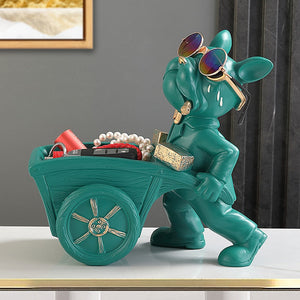 Builder Cool French Bulldog Butler Resin Dog Statue Decoration Sculpture Decor Home Ornament Animal Figurines Nordic Home Decor acacuss