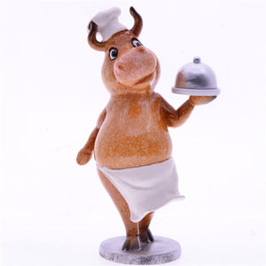 Bull Police Cow Chef Resin Office Tabletop Decor Ornament Kids Gift Toy Home Decoration Supplies Navidad 2023 acacuss