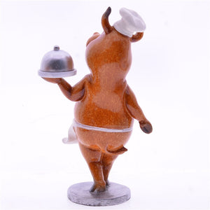 Bull Police Cow Chef Resin Office Tabletop Decor Ornament Kids Gift Toy Home Decoration Supplies Navidad 2023 acacuss