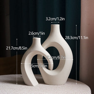 CAPIRON 2Pcs/Set Ceramic Embrace Vases for Pampas Grass Dried Flower Nordic Living Room Home Decoration Accessories Tabletop acacuss
