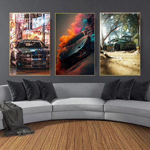 COOL Vintage Car Luxury Performance Car Classic Car Series Print Canvas Posters for Room Living Art Home Modern Wall Decor acacuss