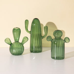 Cactus Glass Vase for Desk Decoration Transparent Glass Vase Hydroponics Plant Modern Decorative Vases Crafts Living Room Decor acacuss