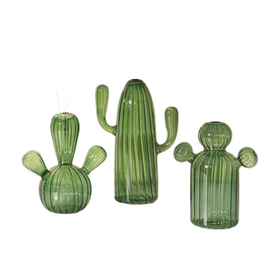 Cactus Glass Vase for Desk Decoration Transparent Glass Vase Hydroponics Plant Modern Decorative Vases Crafts Living Room Decor acacuss