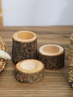 Candle Holder Wood Color Vintage Wooden Candle Stand Table Decoration Christmas Home Decor Wedding Home Decor Aesthetics Gift acacuss
