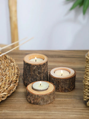 Candle Holder Wood Color Vintage Wooden Candle Stand Table Decoration Christmas Home Decor Wedding Home Decor Aesthetics Gift acacuss