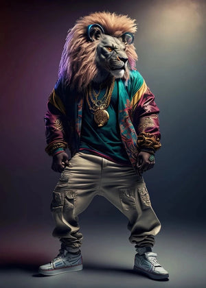 Canvas Painting Abstract Animal Lion Panda Posters Rapper Style Canvas Print Bedside Paintings for Home Wall Art Decor Picture acacuss