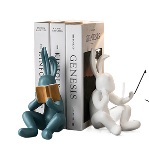 Cartoon Creative Reading Rabbit Ornament Home Decoration Living Room Bedroom Desktop Fashion Series Resin Model Statue Gift acacuss