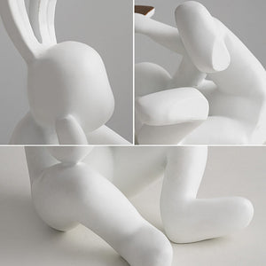 Cartoon Creative Reading Rabbit Ornament Home Decoration Living Room Bedroom Desktop Fashion Series Resin Model Statue Gift acacuss