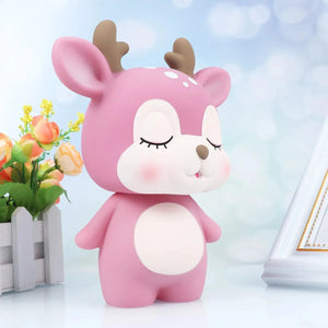 Cartoon Cute Deer Shape Piggy Bank Coin Storage Container Money Jar Coins Money Box Large Savings Box Valentine's Day Gifts acacuss