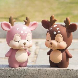 Cartoon Cute Deer Shape Piggy Bank Coin Storage Container Money Jar Coins Money Box Large Savings Box Valentine's Day Gifts acacuss