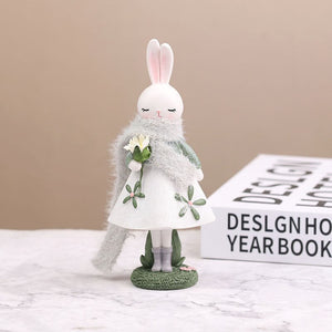 Cartoon Cute Rabbit Home Table Resin Ornaments Bunny Easter Party Happy Easter Day Decor 2023 Kids HGril Rabbit Party Gift Favor acacuss