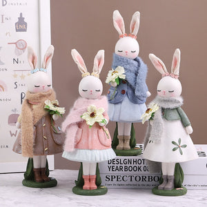 Cartoon Cute Rabbit Home Table Resin Ornaments Bunny Easter Party Happy Easter Day Decor 2023 Kids HGril Rabbit Party Gift Favor acacuss