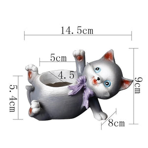 Cartoon Flower Pot Cute Cat Succulent Plant Pots Vase Animal Resin Pots Planters for Indoor Plants FlowerPot Home Decoration acacuss
