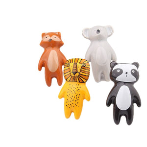 Cartoon Furniture Handles Animal Drawer Knob Ceramic Drawer Knobs Handles for Cabinets and Drawer Lion Panda Fox Children Handle acacuss
